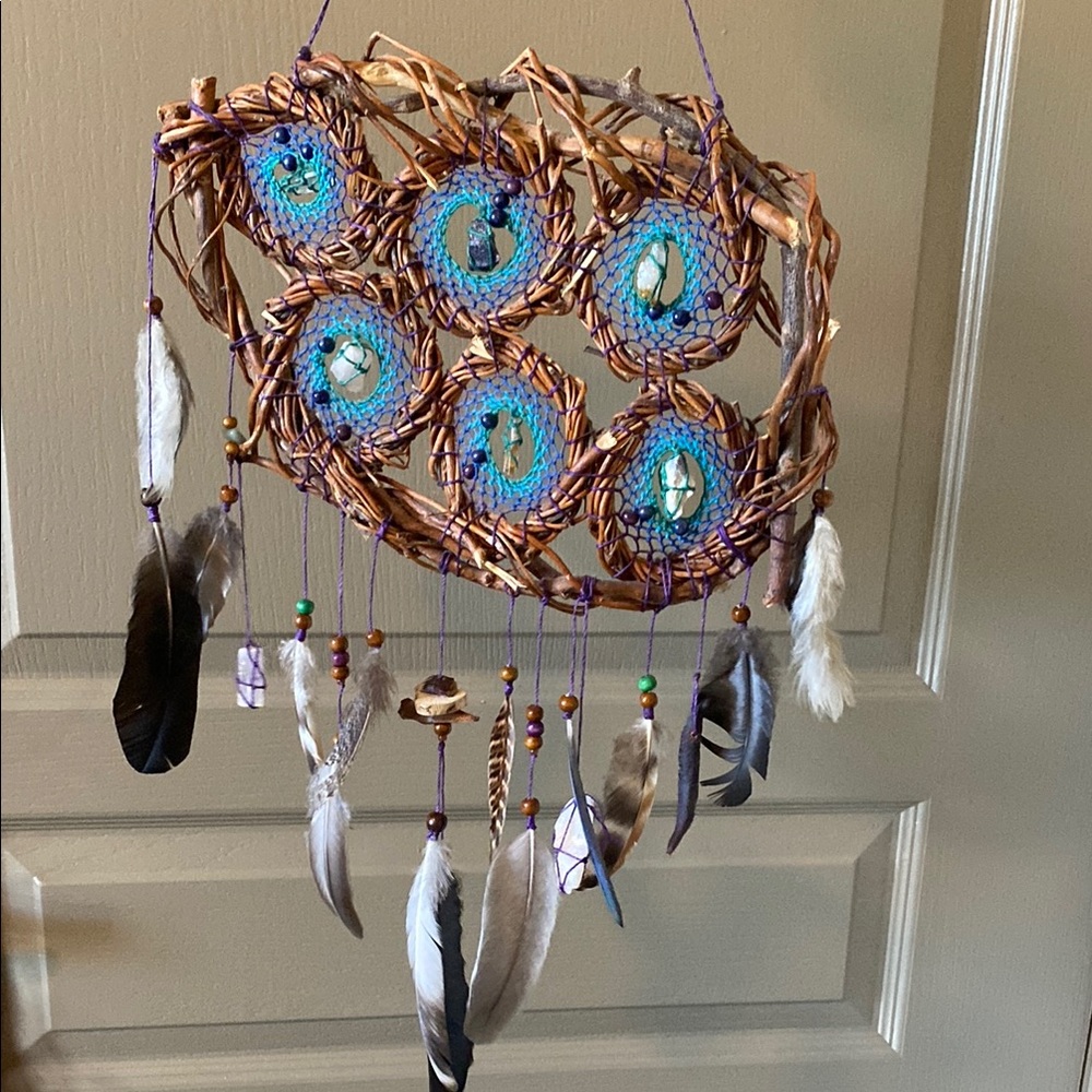 Handcrafted Dreamcatcher with Feathers and Beads